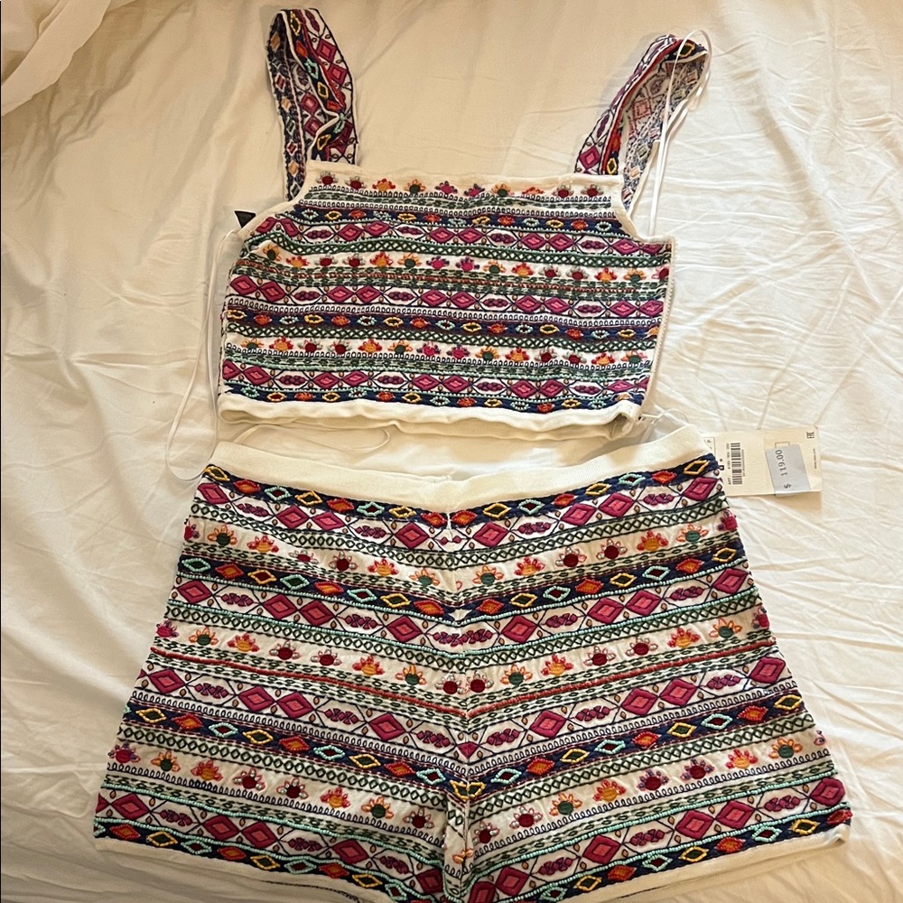 Zara Multicolor Beaded Patterned Set